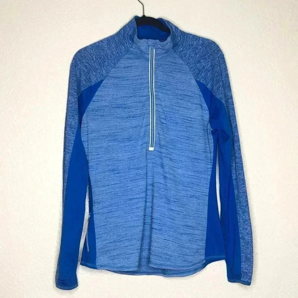 Athleta Performance Top Womens Large Long Sleeves Blue Athletic Outdoor - Picture 1 of 9